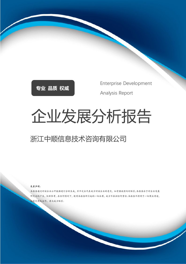 浙江中順信息技術(shù)咨詢企業(yè)發(fā)展分析報(bào)告